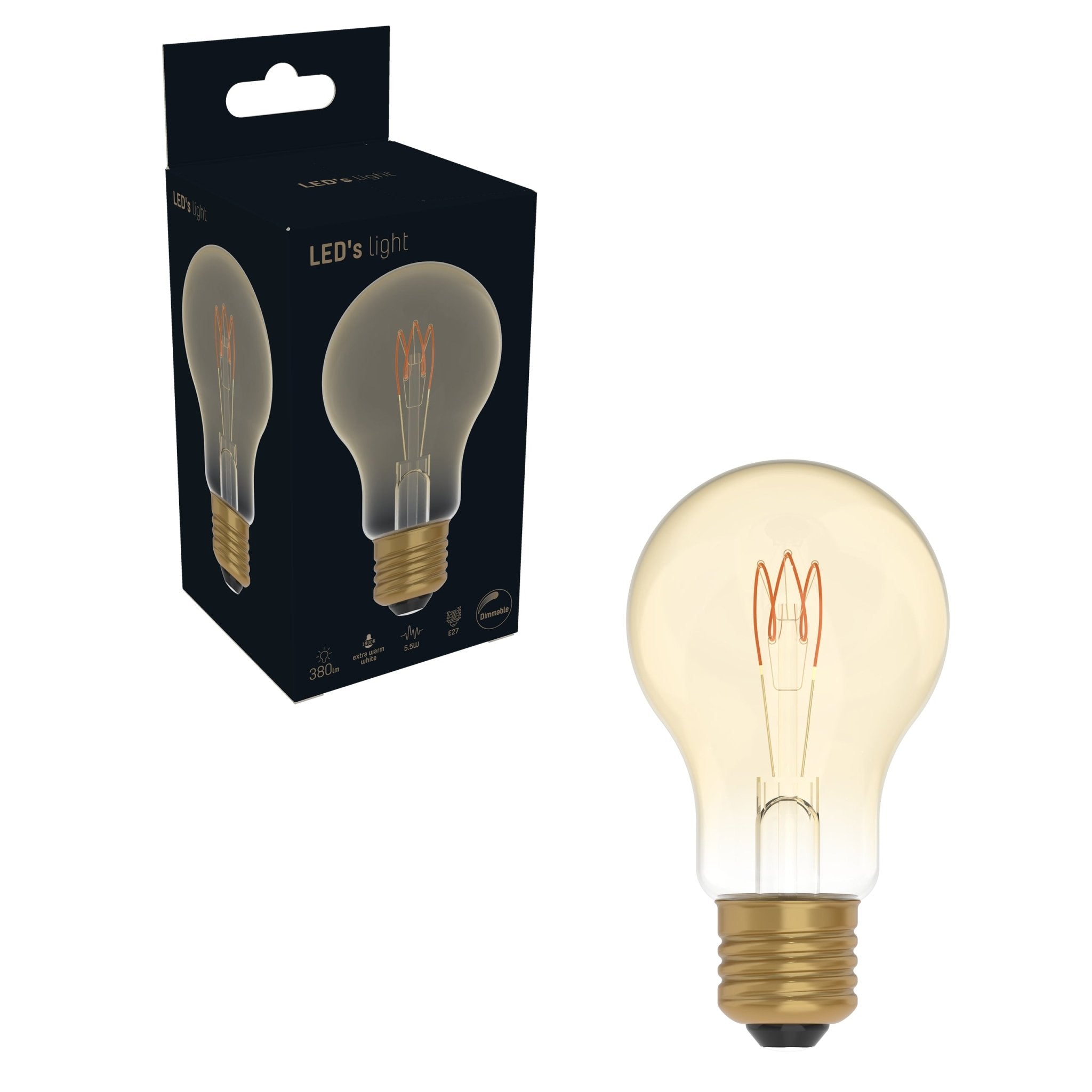 LED Lamp E27 goud - Vintage design - Dimbaar extra warm wit licht Decoratieve Lichtbronnen LED.nl