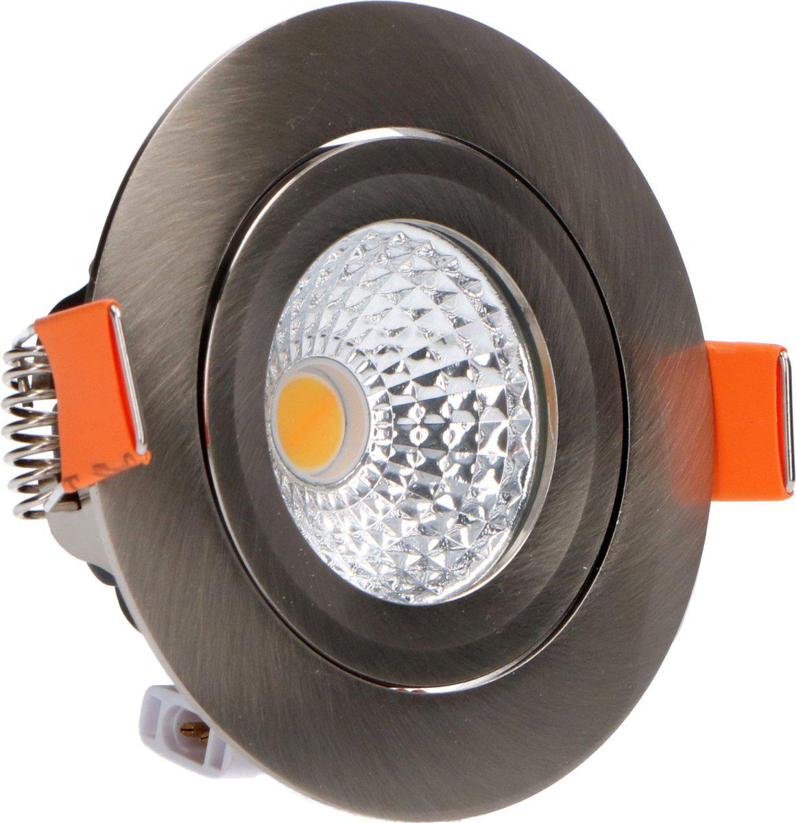 6 PACK - LED's Light Pro LED Inbouwspot Nikkel - DimToWarm - Ø 68mm - Kantelbaar - Warm wit licht - CRI95 Inbouwspots LED.nl