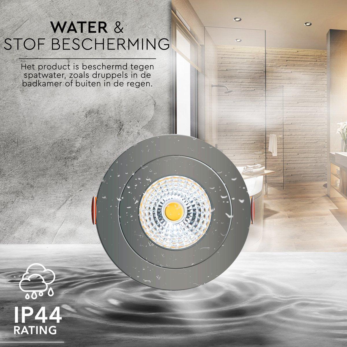 6 PACK - LED's Light Pro LED Inbouwspot Nikkel - DimToWarm - Ø 68mm - Kantelbaar - Warm wit licht - CRI95 Inbouwspots LED.nl