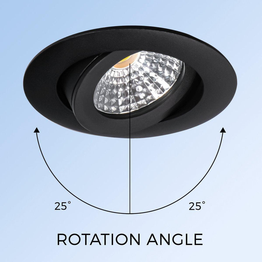 LED's Light Pro LED Inbouwspot Zwart - DimToWarm - Ø 68mm - Kantelbaar - Warm wit licht - CRI95- Dimbaar Inbouwspots LED.nl