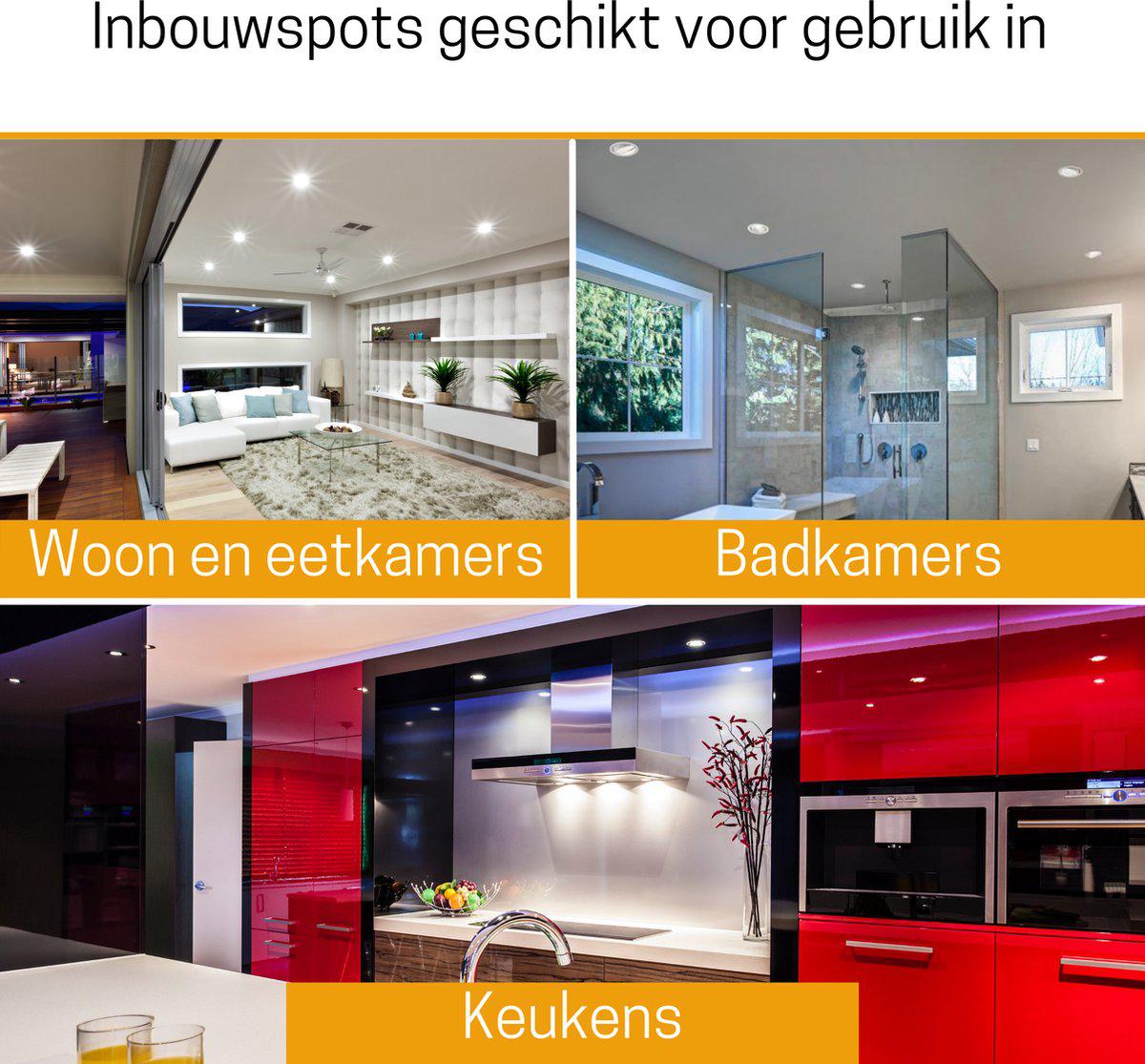 3 PACK - LED's Light Pro LED Inbouwspot Zwart - DimToWarm - Ø 68mm - Kantelbaar - Warm wit licht - CRI95- Dimbaar Inbouwspots LED.nl