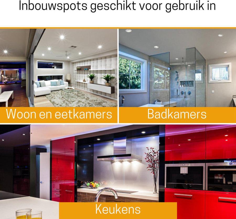 LED's Light Pro LED Inbouwspot Zwart - DimToWarm - Ø 68mm - Kantelbaar - Warm wit licht - CRI95- Dimbaar Inbouwspots LED.nl