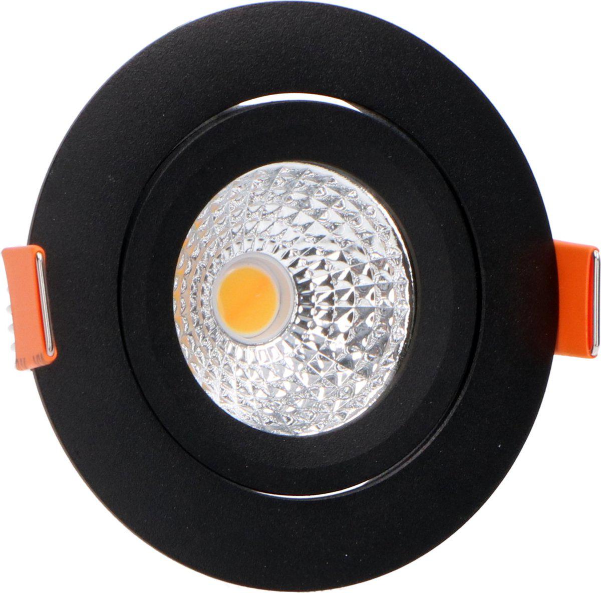 3 PACK - LED's Light Pro LED Inbouwspot Zwart - DimToWarm - Ø 68mm - Kantelbaar - Warm wit licht - CRI95- Dimbaar Inbouwspots LED.nl