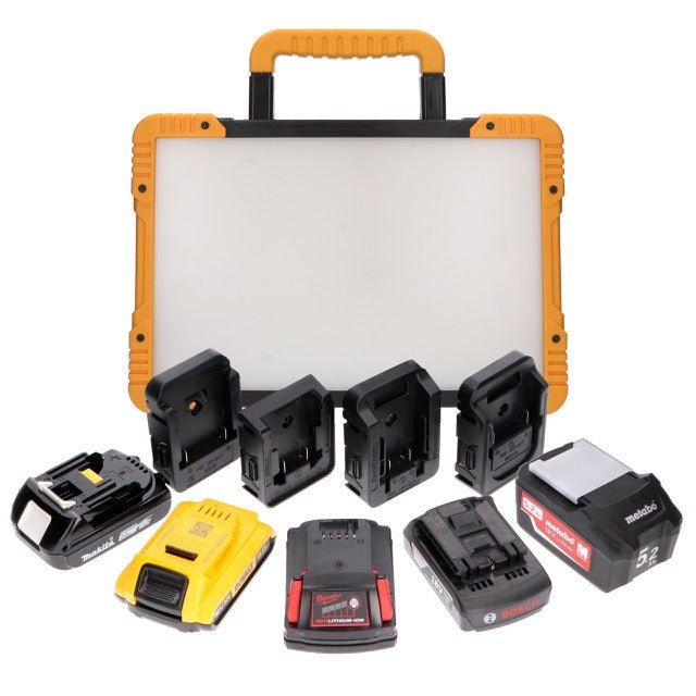 LED's Work Draadloze LED Bouwlamp 5200 - Werkt op accu's van Makita, Bosch, Dewalt, Milwaukee, Metabo – IP54 Bouwlampen LED.nl
