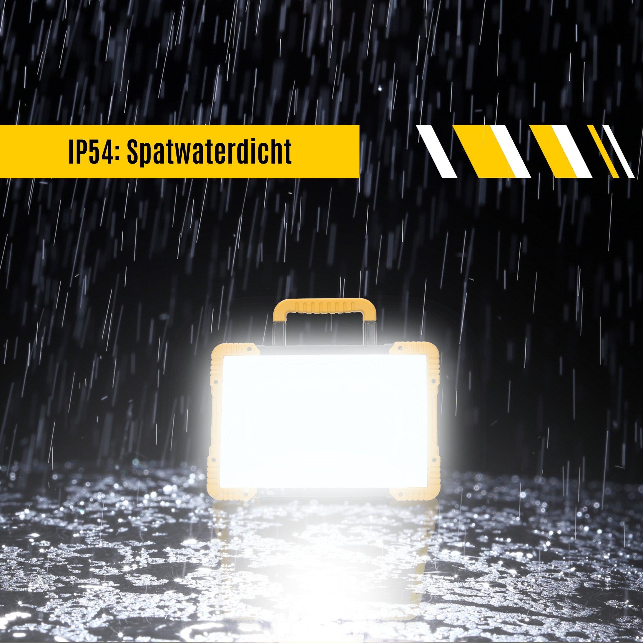 LED's Work Draadloze LED Bouwlamp 5200 - Werkt op accu's van Makita, Bosch, Dewalt, Milwaukee, Metabo – IP54 Bouwlampen LED.nl