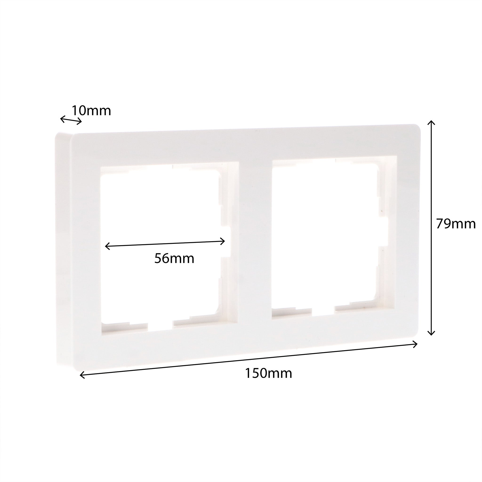 Dubbelframe voor wandcontactdoos - Universeel - 55 x 55 mm - Wit Stekkers LED.nl