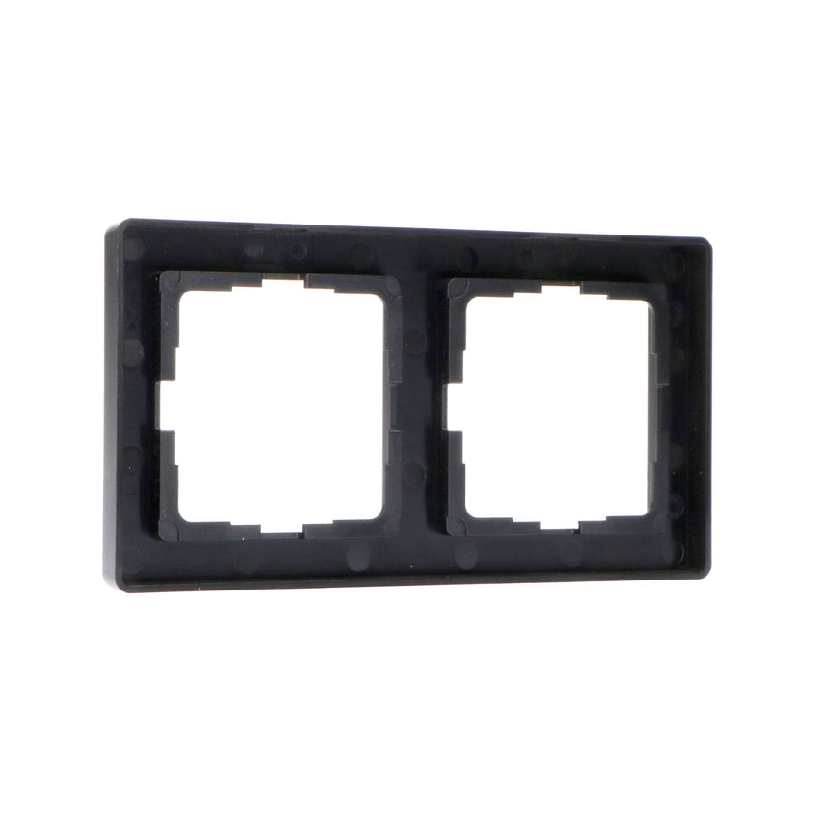 Dubbelframe voor wandcontactdoos - Universeel - 55 x 55 mm - Zwart Stekkers LED.nl