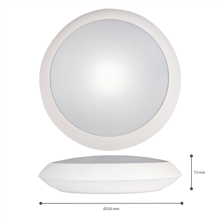 EasyFix LED Plafondlamp 30 cm - Lichtkleur en lichtsterkte dimbaar - Waterdicht - IP66 Plafondlampen Led.nl