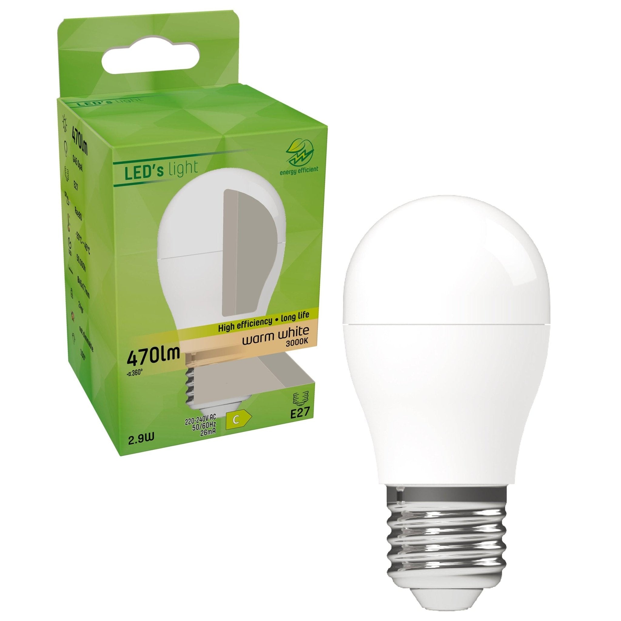 Elite LED Kogellamp E27 Mat - Gaan tot 25 jaar mee - Warm wit - 2.9W vervangt 40W Lichtbronnen LED.nl