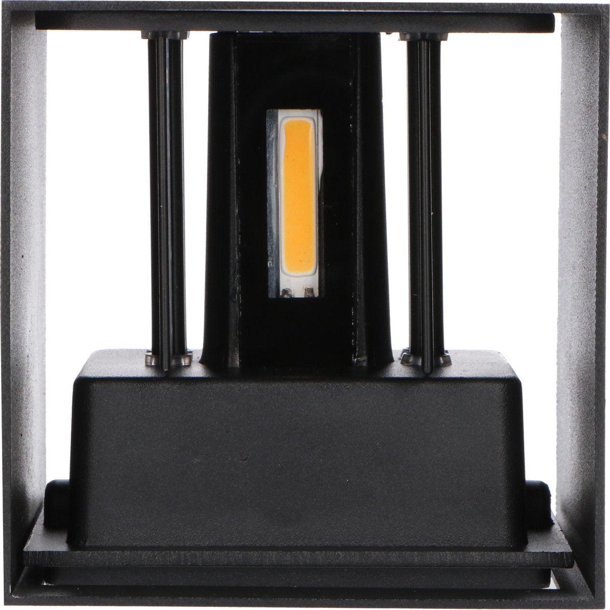 LED's Light Kubus LED Wandlamp voor buiten - Omhoog&Omlaag licht - IP65 - Zwart Wandlampen LED.nl