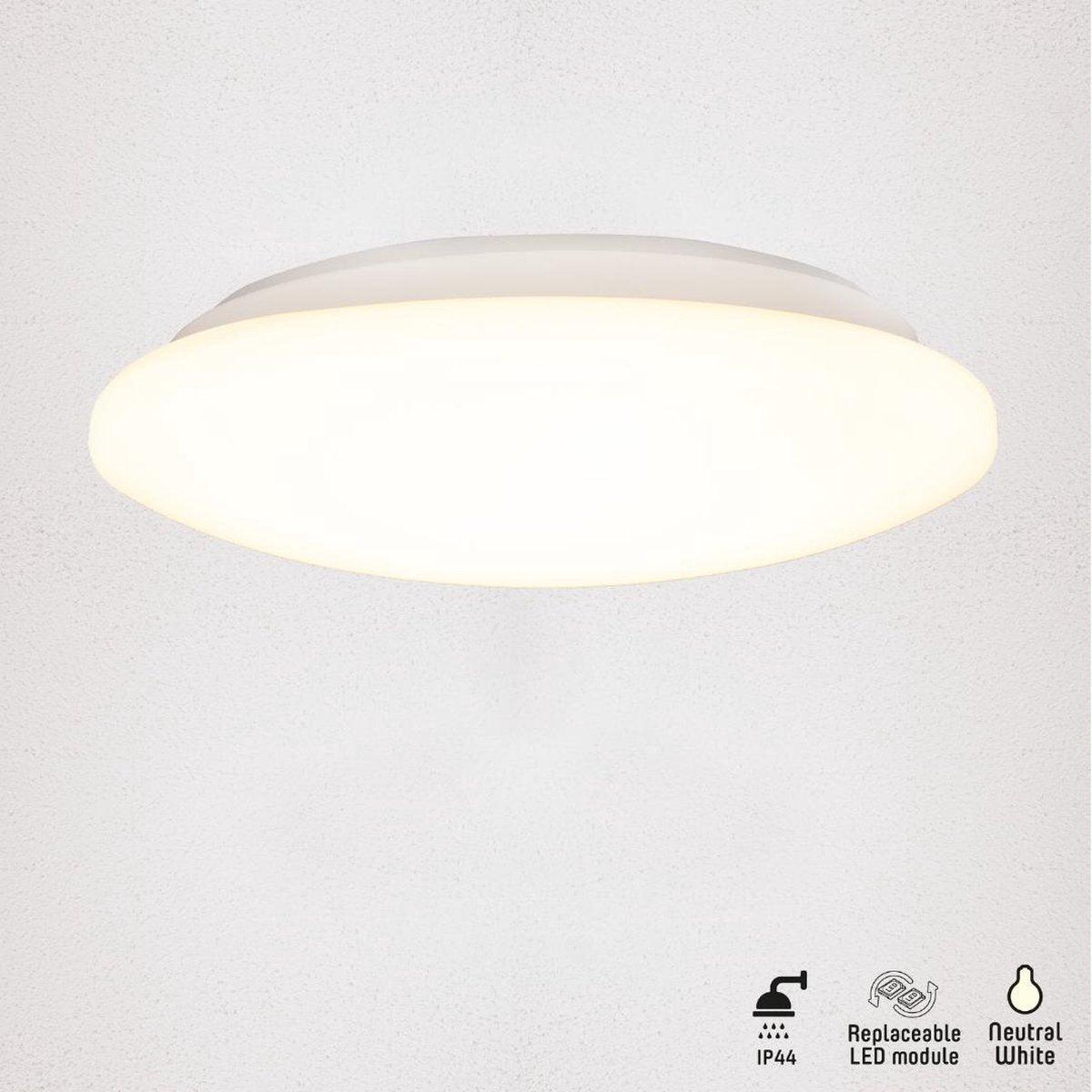 LED's Light Universele Plafondlamp 1600 - Geschikt voor badkamer IP44 - Koel wit (4000K) - 30 cm Plafondlampen LED.nl
