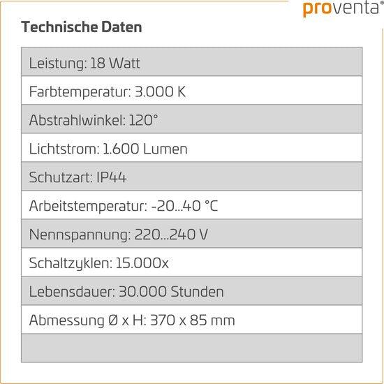 LED's Light Universele Plafondlamp 1600 - Geschikt voor badkamer IP44 - Warm wit (3000K) - 37 cm Plafondlampen LED.nl