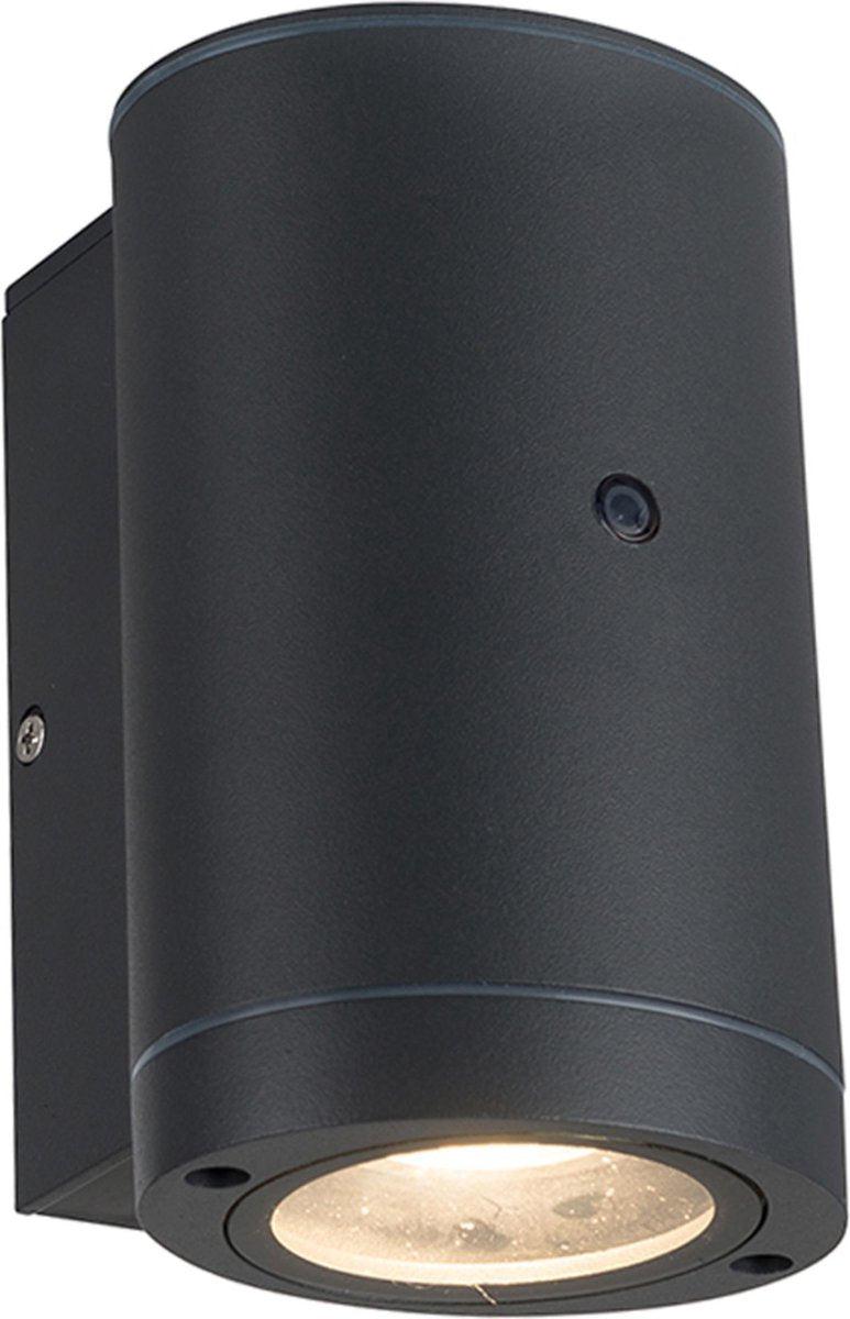 LED's Light LED Buitenlamp met sensor - IP44 waterdicht - GU10 fitting - Model Bari - Antraciet Buitenlampen LED.nl