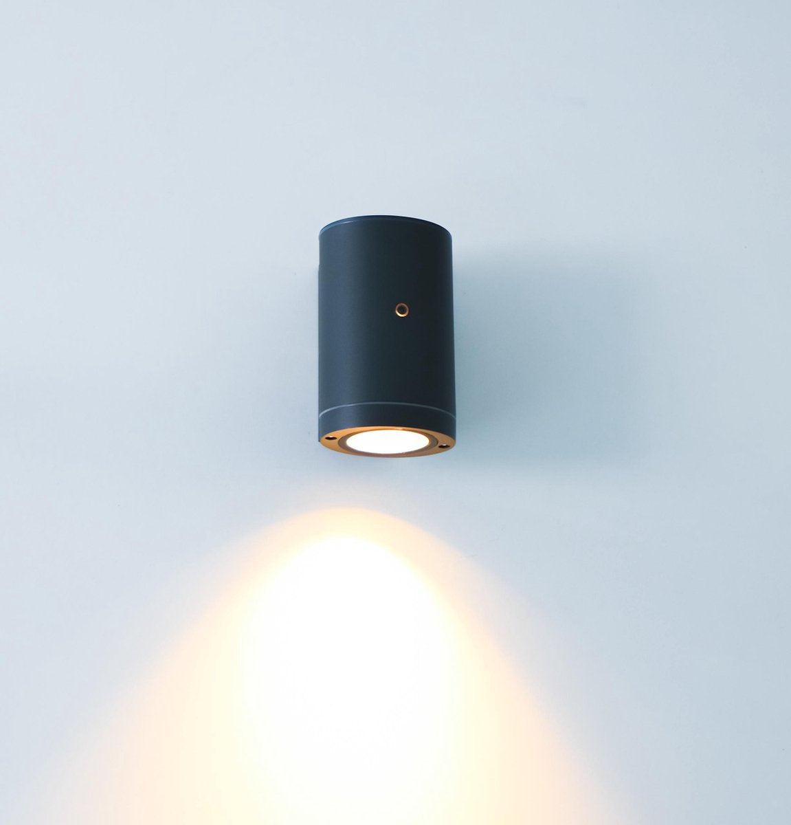 LED's Light LED Buitenlamp met sensor - IP44 waterdicht - GU10 fitting - Model Bari - Antraciet Buitenlampen LED.nl