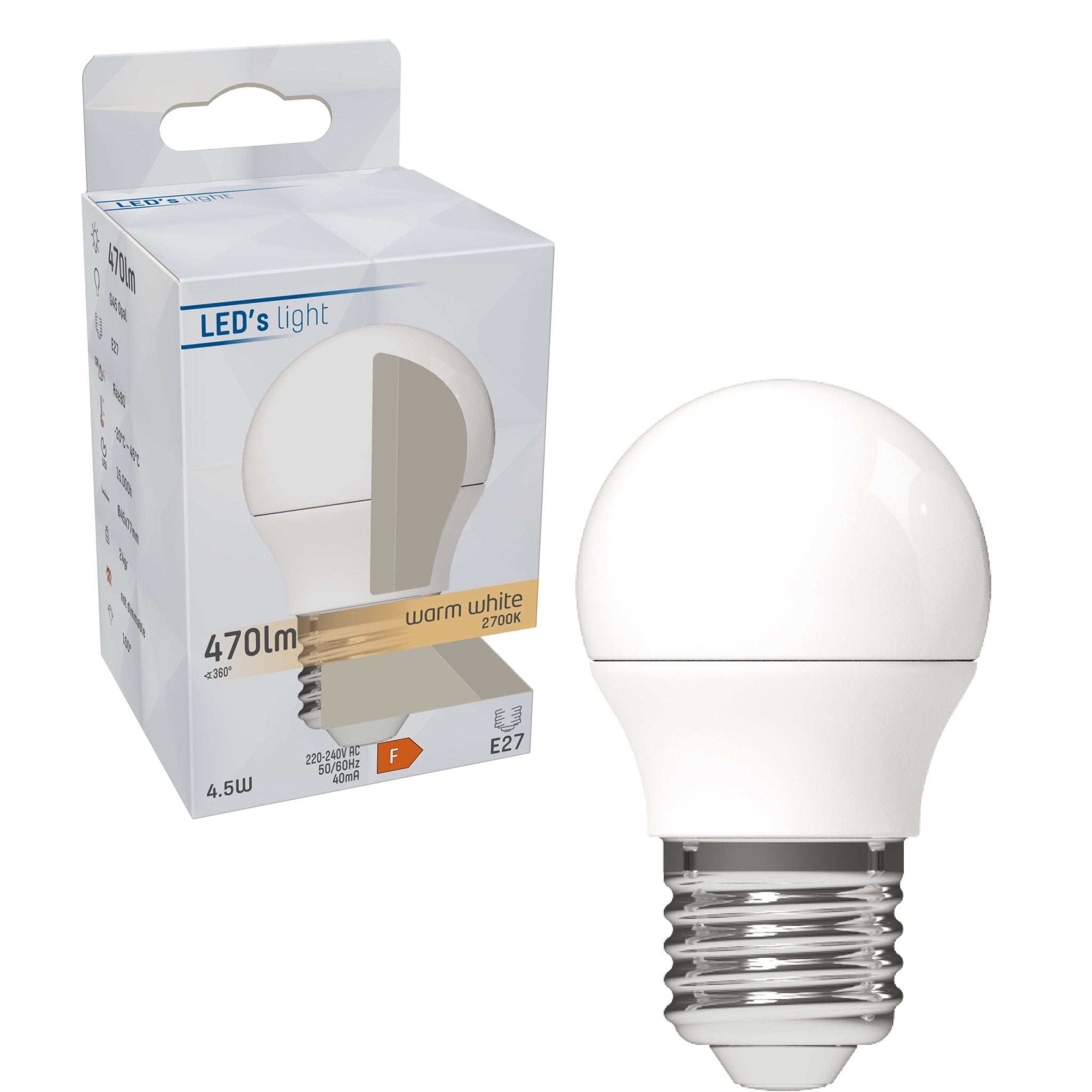 LED E27 Lamp - 470 lm - Warm wit licht - 1 lamp Lichtbronnen LED.nl