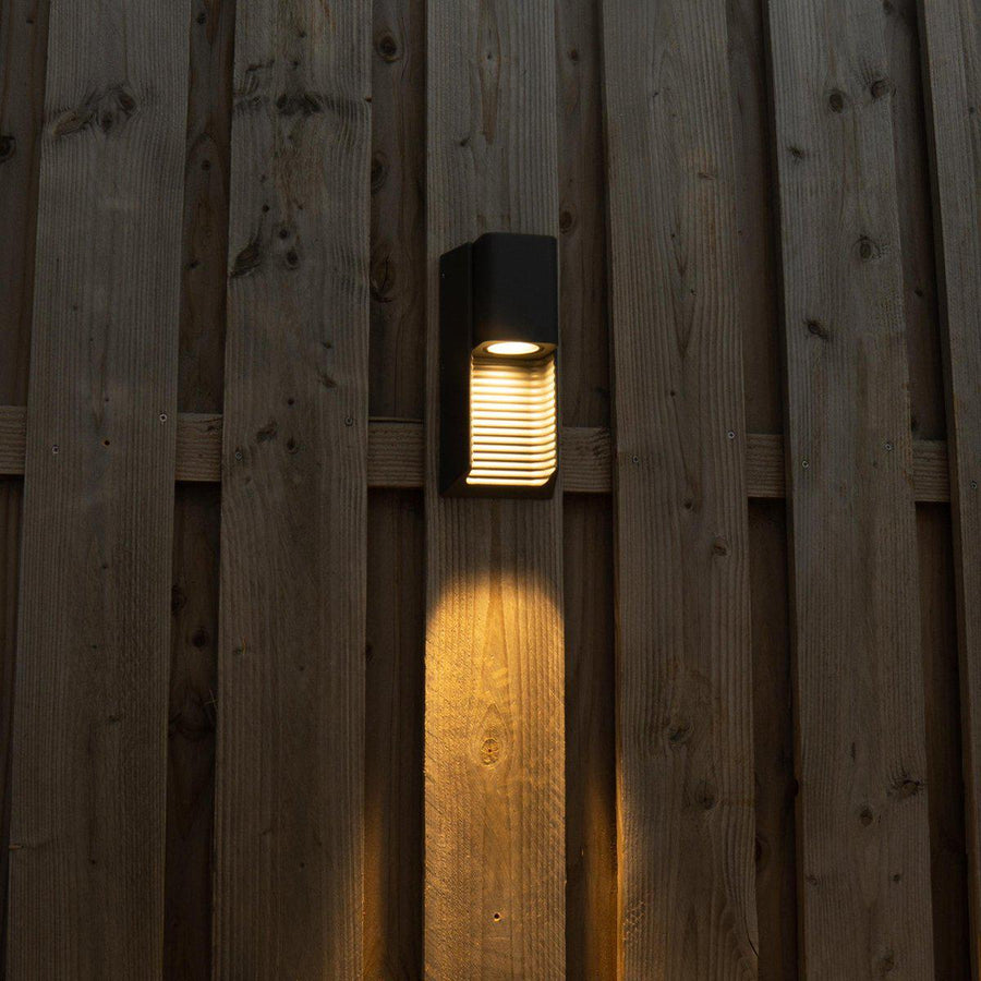 2 pack - LED Muurlamp buiten met GU10 fitting - Strepen - Rimini - IP44 - Antraciet Wandlampen LED.nl