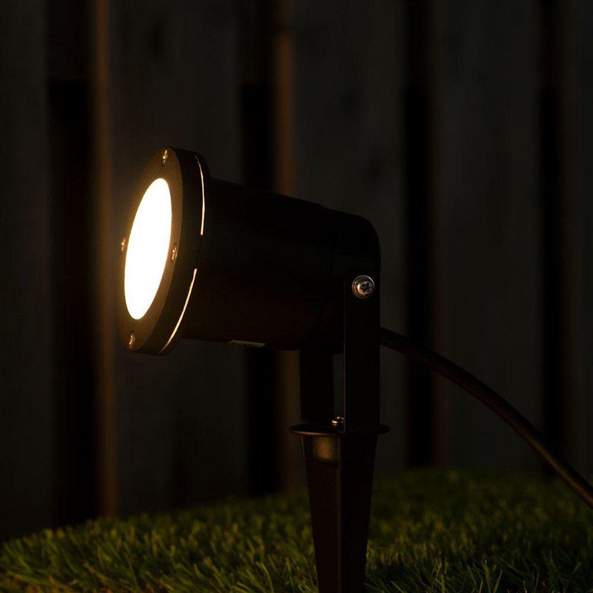 LED's Light LED Prikspot met Stekker - Kantelbaar - GU10 fitting - IP54 - Model Melfi - Zwart Prikspotjes LED.nl