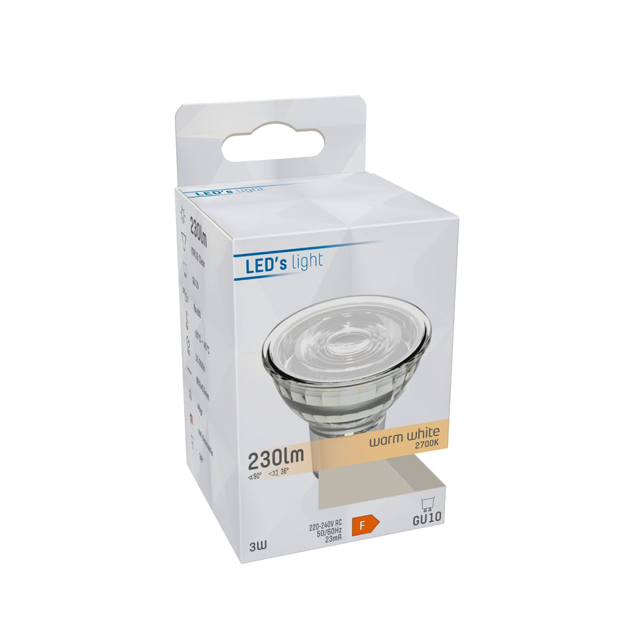 LED Lamp GU10 - 3W vervangt 35W - 230 lm - Warm wit licht Spotjes LED.nl