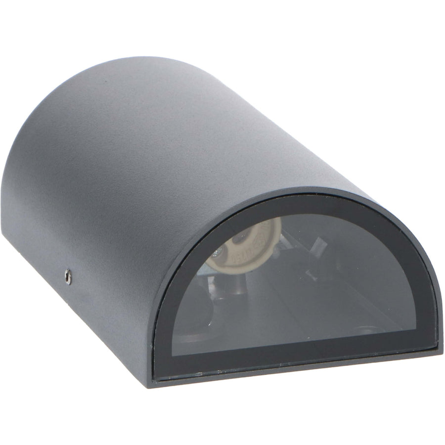 LED's Light LED Muurlamp Buiten - Halve cilinder met 2 lichtpunten - Model Siena - IP44 - Antraciet Wandlampen LED.nl