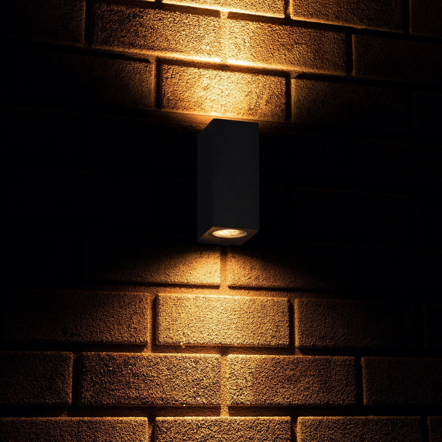 4 pack - LED's Light LED Buitenlamp met GU10 fitting - Rechthoek - IP44 - Antraciet - Model Milaan Wandlampen LED.nl