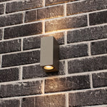 LED's Light LED Buitenlamp met GU10 fitting - Rechthoek - IP44 - Grijs - Model Milaan Wandlampen LED.nl