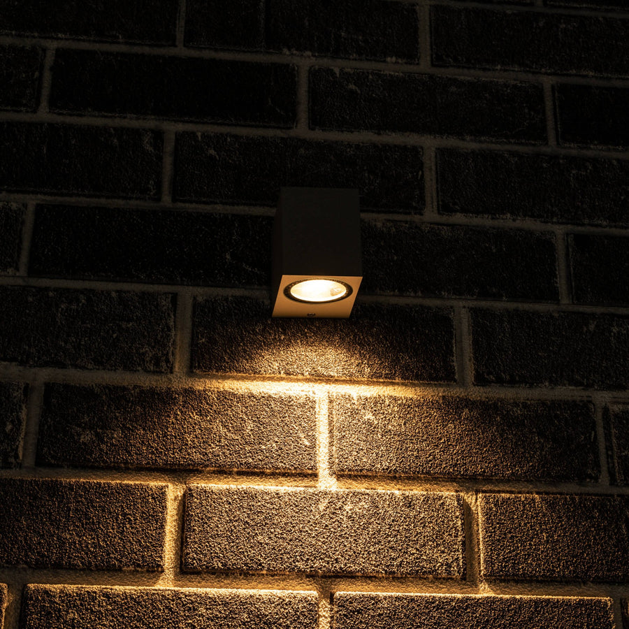 6 pack - LED Wandlamp buiten met GU10 fitting - Rome - Vierkant - IP44 - Grijs Wandlampen LED.nl