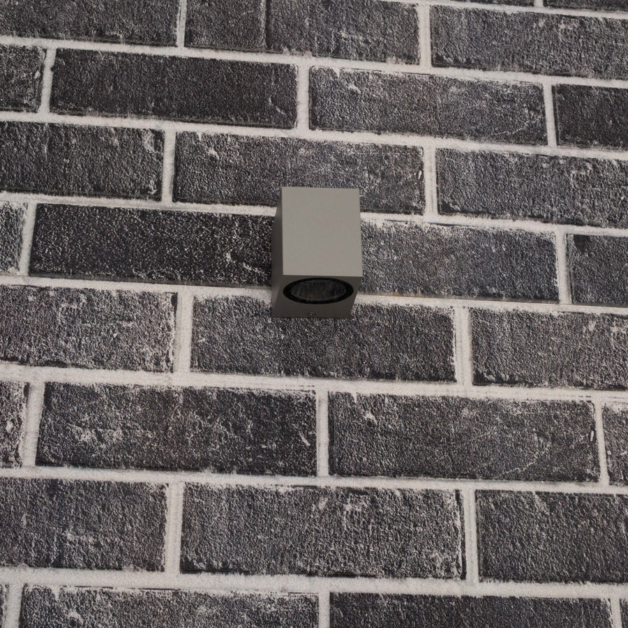 6 pack - LED Wandlamp buiten met GU10 fitting - Rome - Vierkant - IP44 - Grijs Wandlampen LED.nl
