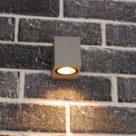NØRD Down - LED Wandlamp buiten met GU10 fitting - Rome - Vierkant - IP44 - Grijs Wandlampen LED.nl