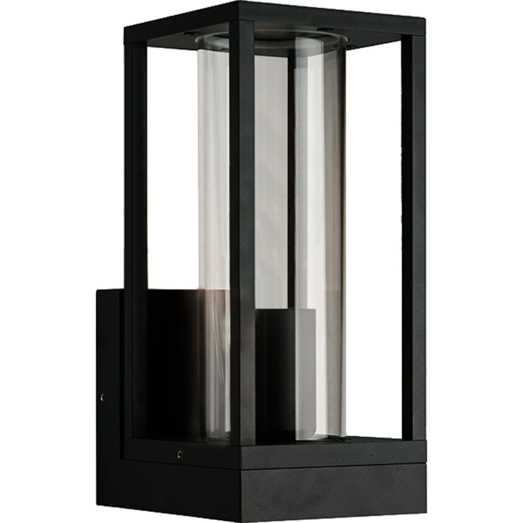 LED's Light LED Wandlamp met glazen ruiten - Rechthoek - E27 fitting - IP44 - Zwart Wandlampen LED.nl