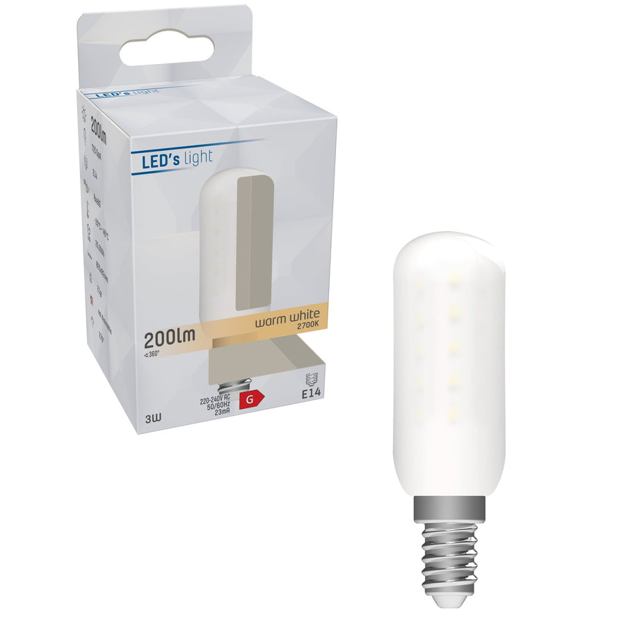 LongLife LED Lamp E14 - T25 - Geschikt voor koelkast en afzuigkap - Warm wit - 3W (20W) Lichtbronnen LED.nl