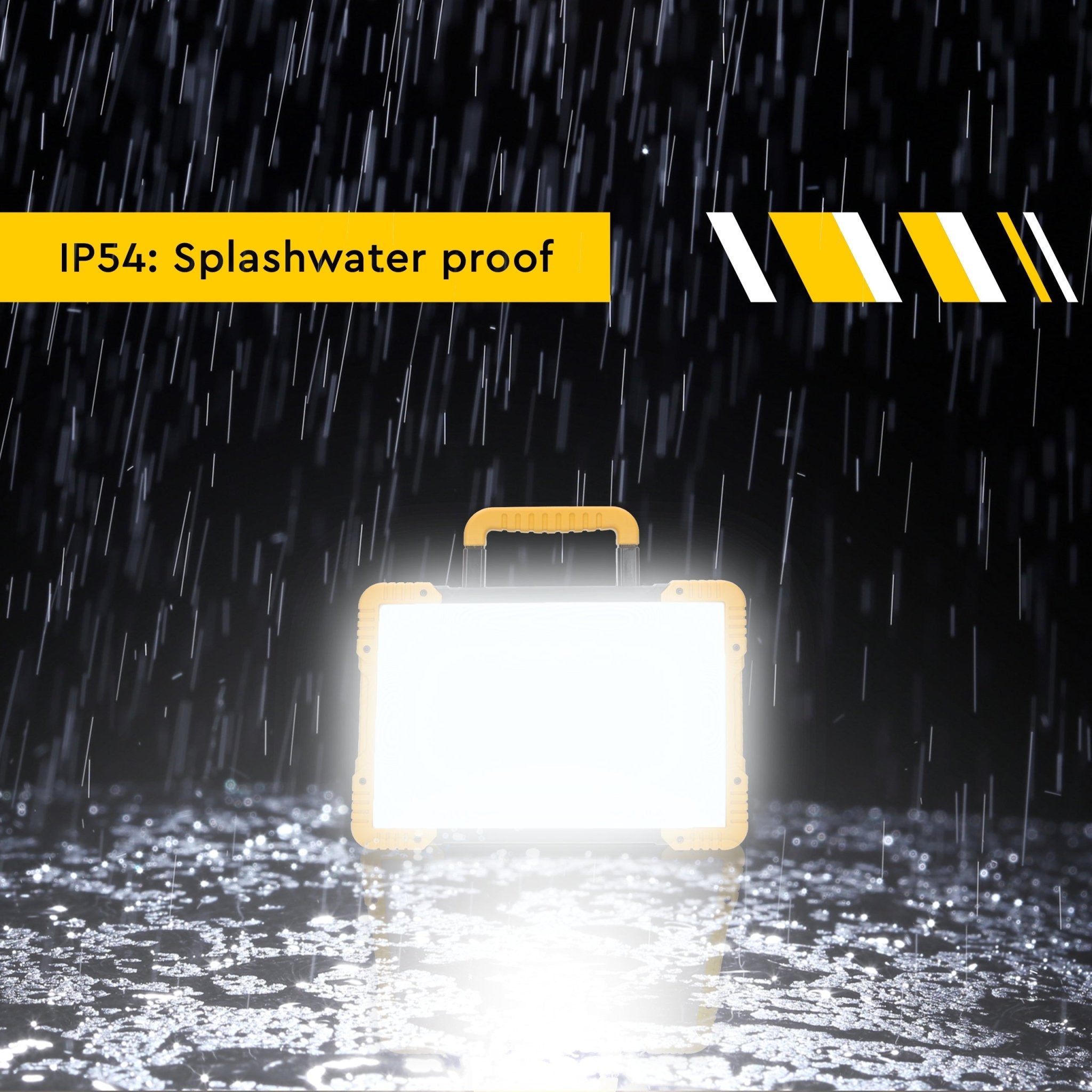 LED's Light 18V Hybride LED Bouwlamp 5500lm - Incl Adapters - Bedraad en draadloos te gebruiken – IP54 – Rough Service Tested – 47W Bouwlampen LED.nl