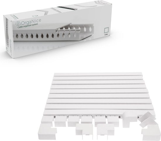 OrgaNice Kabelgoten Set - Zelfklevende organiser voor Bureau & TV - Wit Snoeren LED.nl