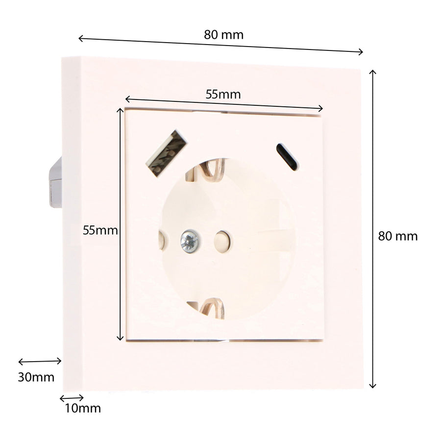 ProCharge Wandcontactdoos met USB-C en USB snelladers - Universeel - Wit - RAL9010 Stekkers LED.nl