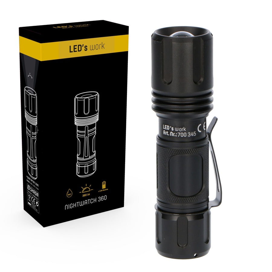LED's Work Professional LED Zaklamp met Zoomfunctie 360 - Waterdicht - Dimbaar Zaklampen LED.nl