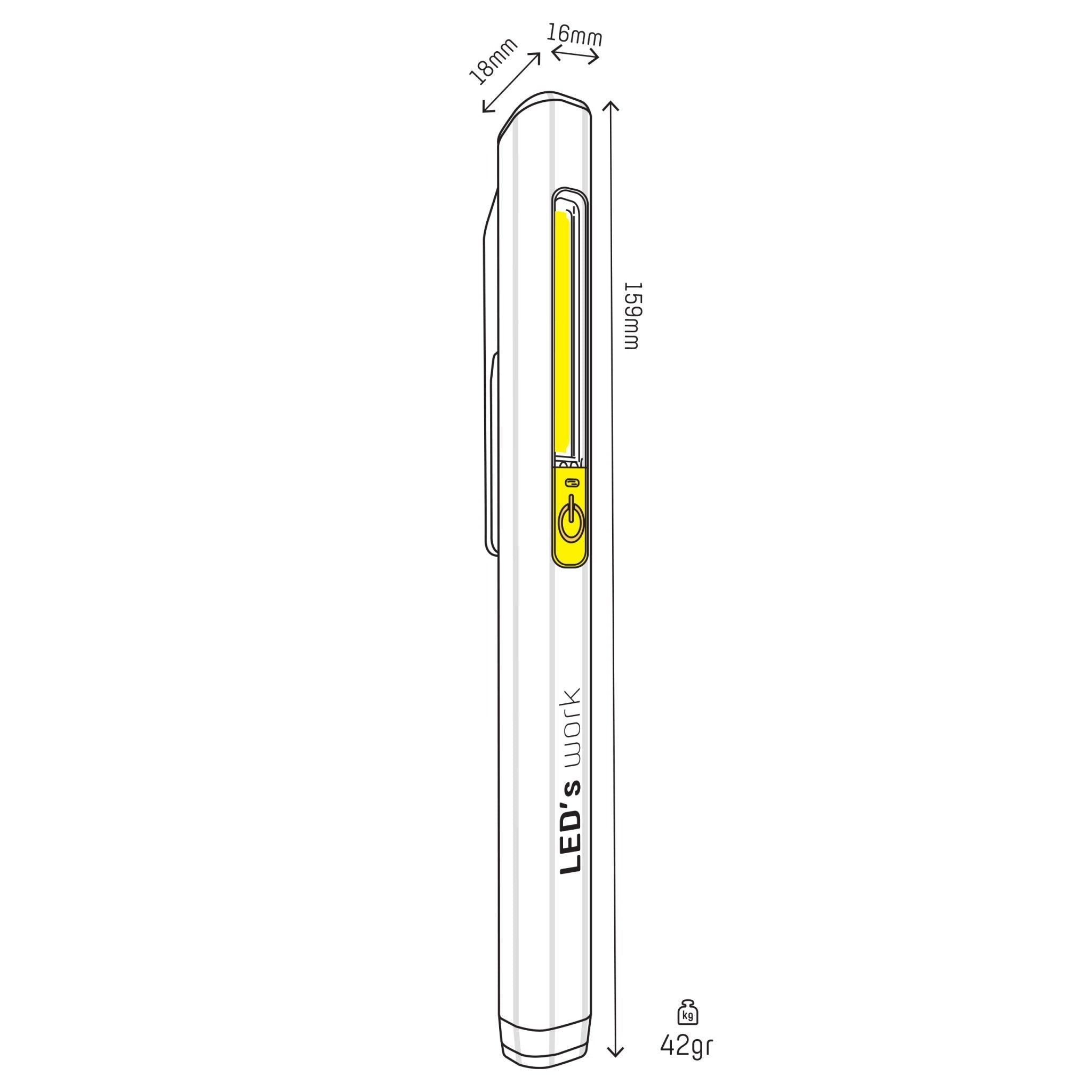 LED's Work Looplamp met Accu 150 - Ultra compact - Draadloos & Oplaadbaar - 2 lichtpunten Looplampen LED.nl