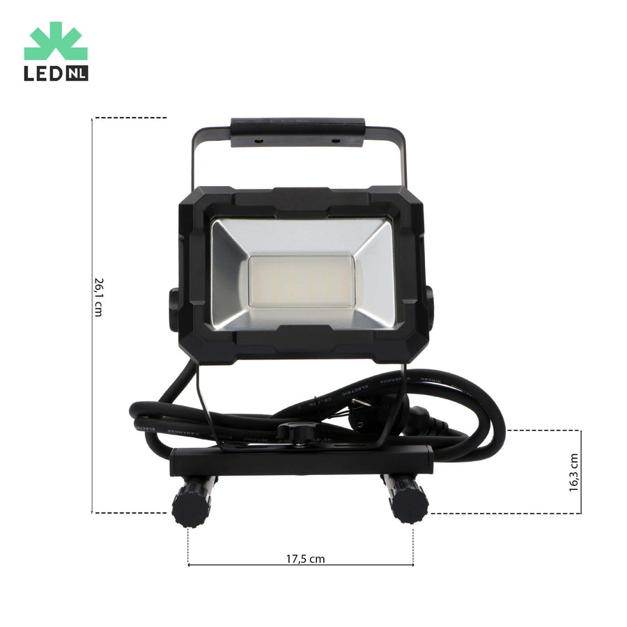 LED's Work Werklamp 2400 - Robuuste behuizing - Extra sterk snoer 150 cm - IP65 waterdicht - 30W Werklampen LED.nl