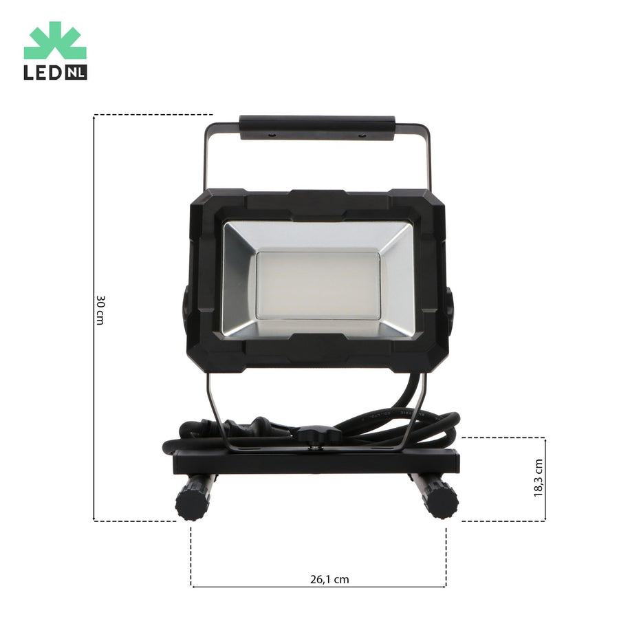 LED's Work Werklamp 4000 - Robuuste behuizing - Extra sterk snoer 150 cm - IP65 waterdicht - 50W Werklampen LED.nl
