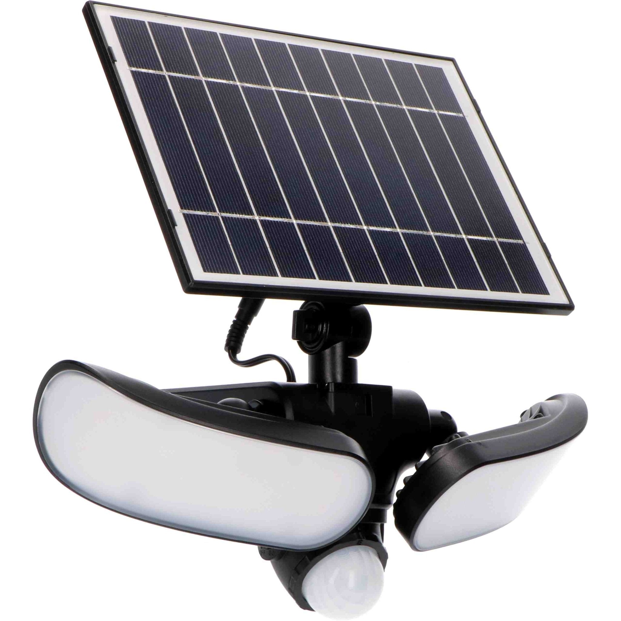 LED's Light Solar LED Buitenlamp met Bewegingssensor - 2 lichts - Automatisch aan/uit - Afneembaar paneel - Zwart Buitenlampen LED.nl