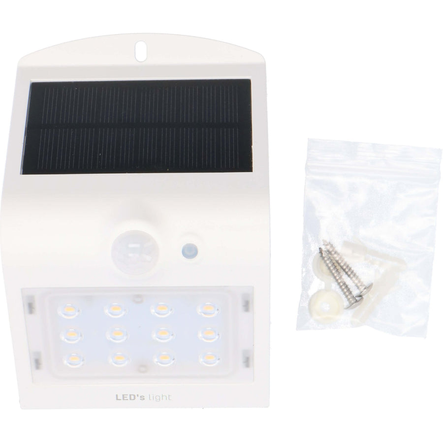 LED's Light Solar LED Wandlamp met Bewegingssensor 220 - 3 lichtstanden - Automatisch aan/uit - Wit Buitenlampen LED.nl