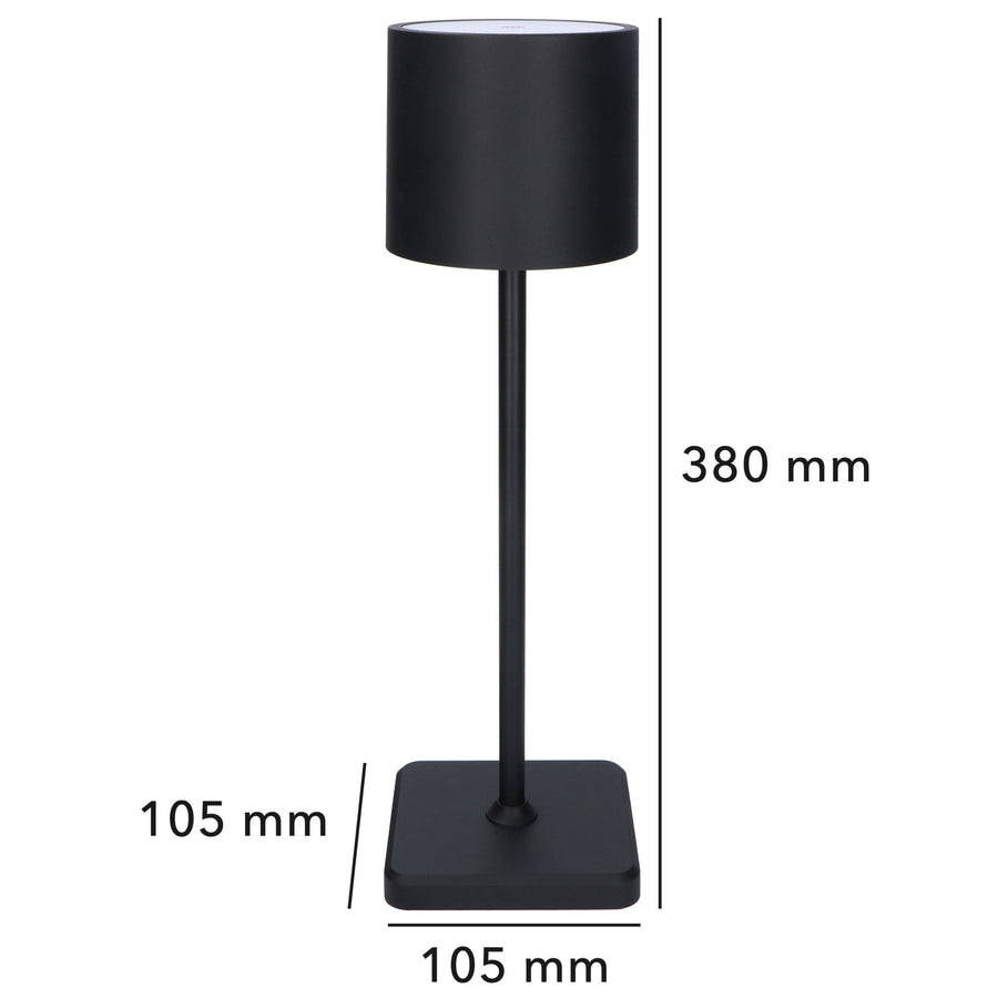 LED's Light Oplaadbare LED Tafellamp - Dimbaar via aanraking - Binnen en buiten - Zwart Tafellampen LED.nl