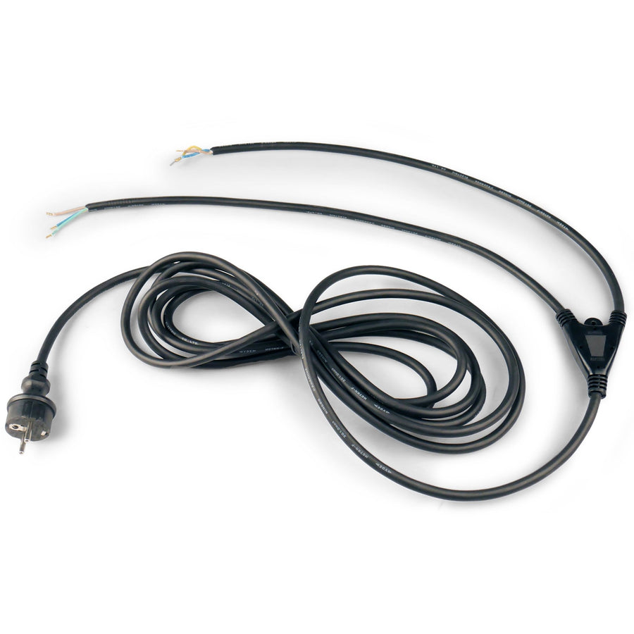 Universele buitenkabel 3-aderig met 2 uiteinden - 5 meter lang - EU plug - IP44 spatwaterdicht - H07RN-F 3G1.0 mm² Snoeren LED.nl