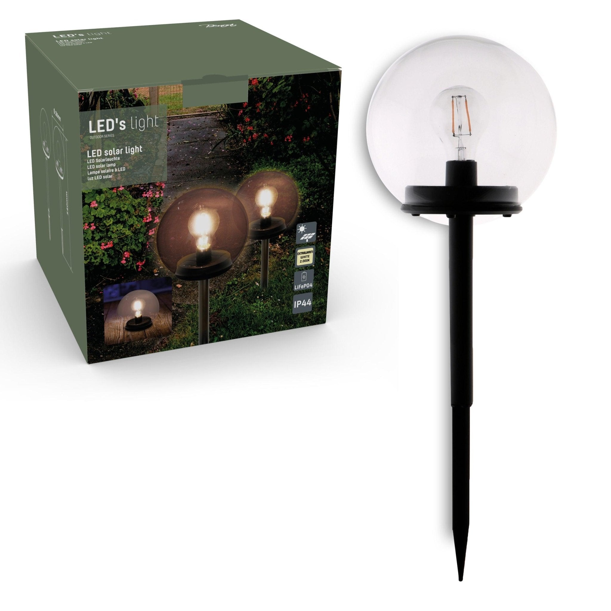 Vintage Solar Priklamp met sensor - Automatisch aan/uit - Warm wit licht - IP44 - 54 cm Buitenlampen LED.nl